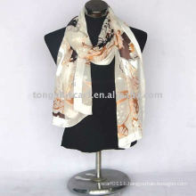 silk oblong burnt-out scarf